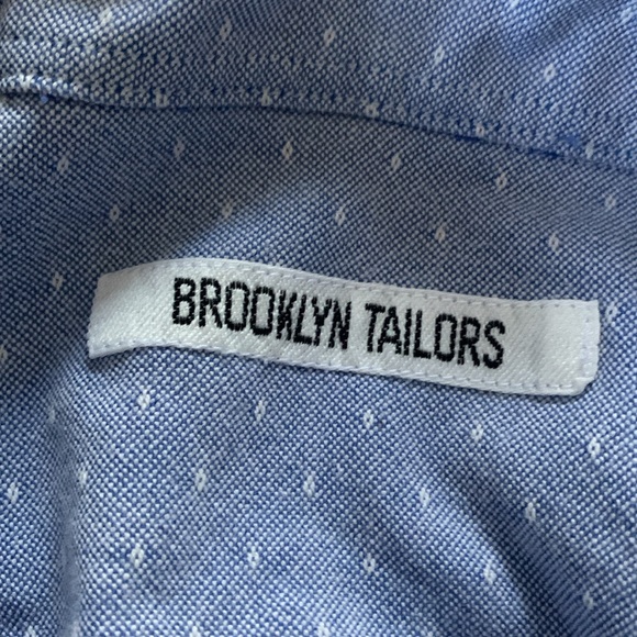Brooklyn Tailors Blue and White Button-Down Shirt, Slim Medium - Picture 2 of 10
